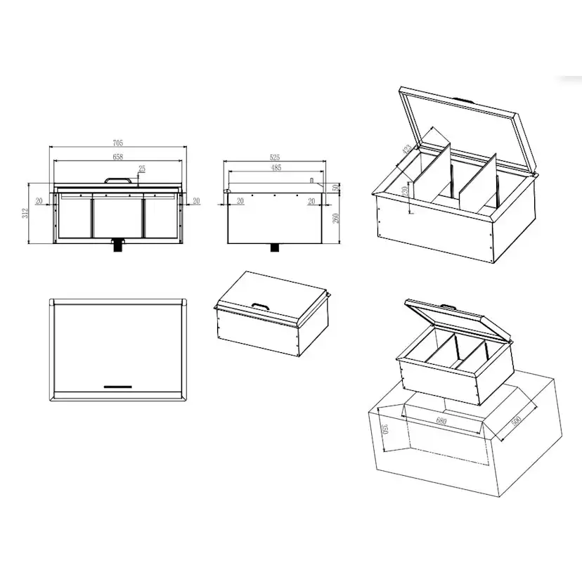 Isbehållare Myoutdoorkitchen Built-in 70 cm