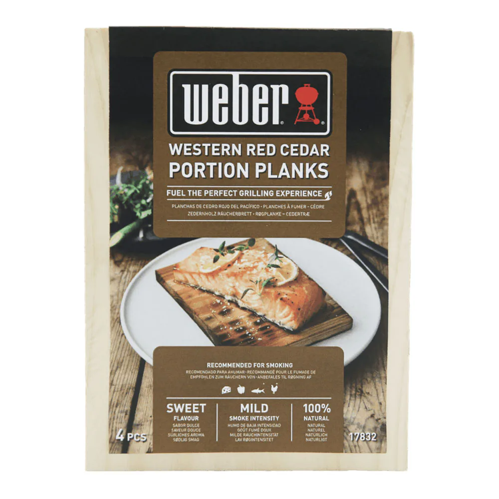 Rökplanka Weber Cederträ Stor 4-pack