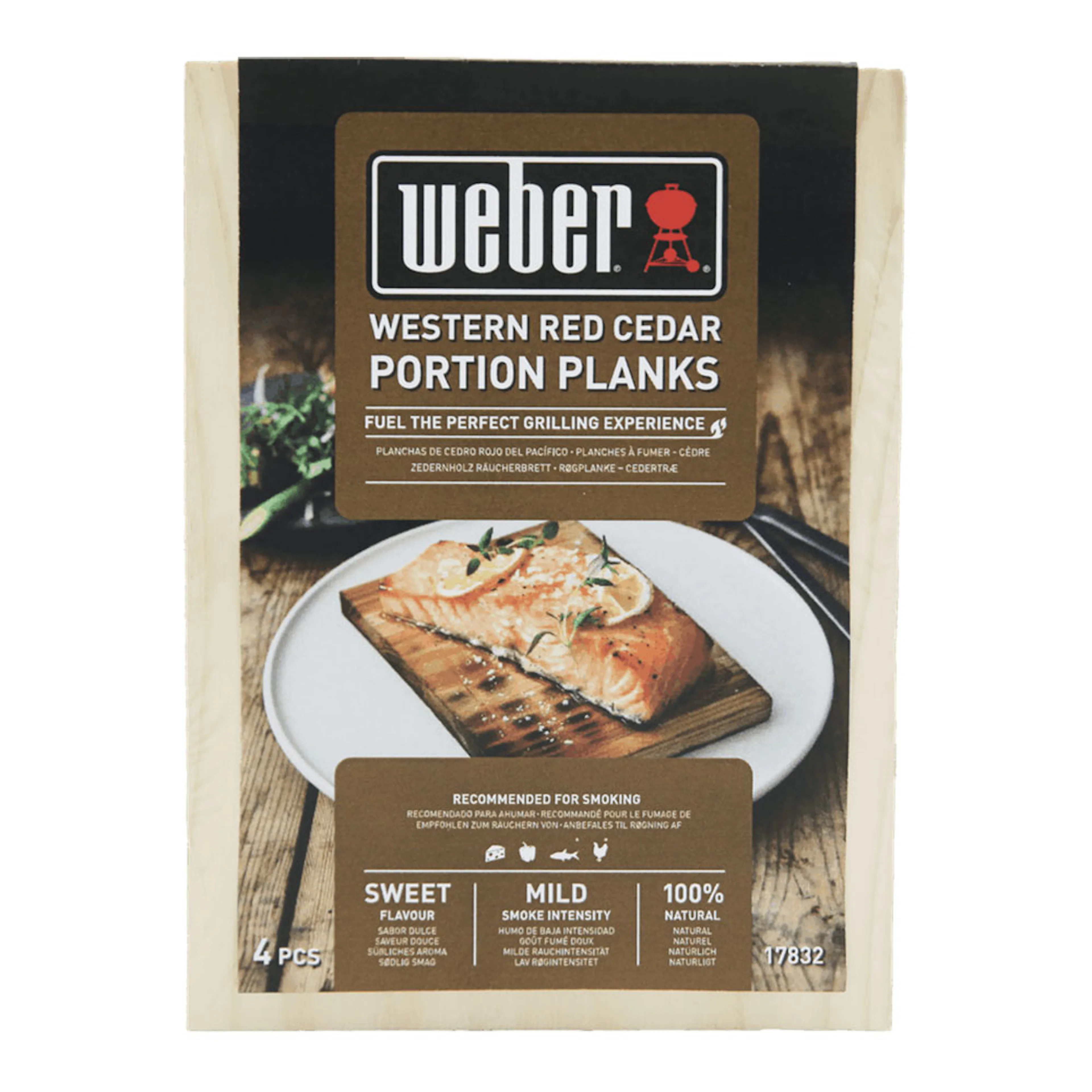 Rökplanka Weber Cederträ Stor 4-pack