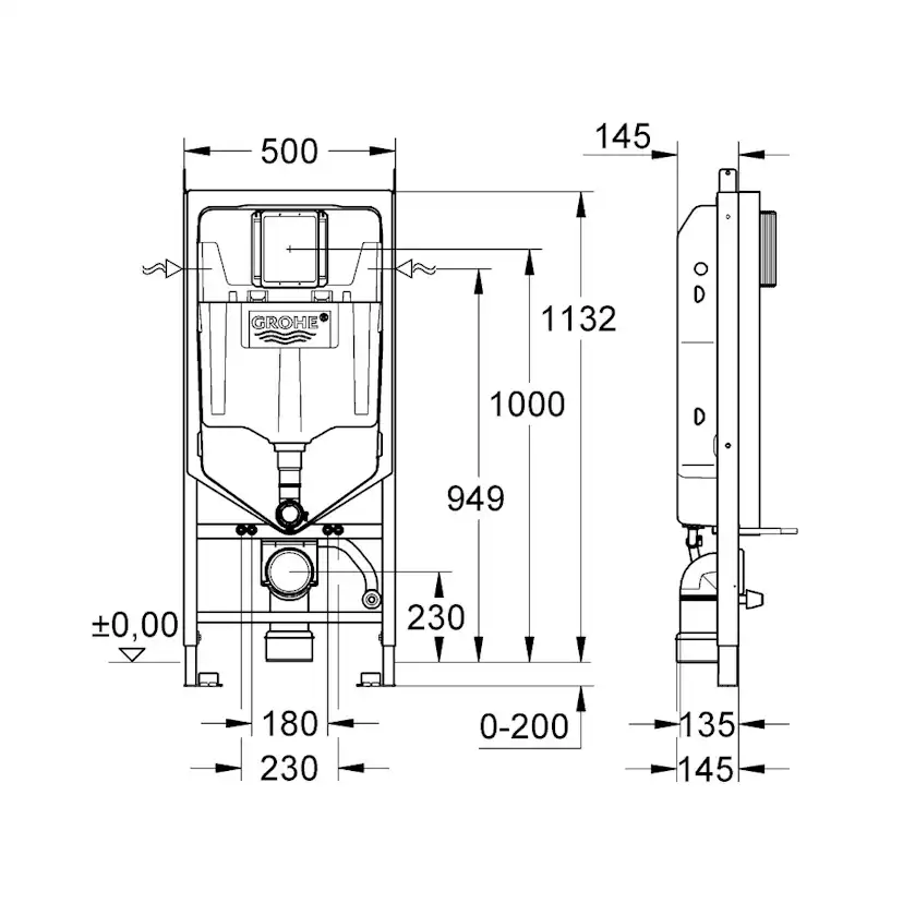 WC-Fixtur Grohe Solido 2in1 113 cm