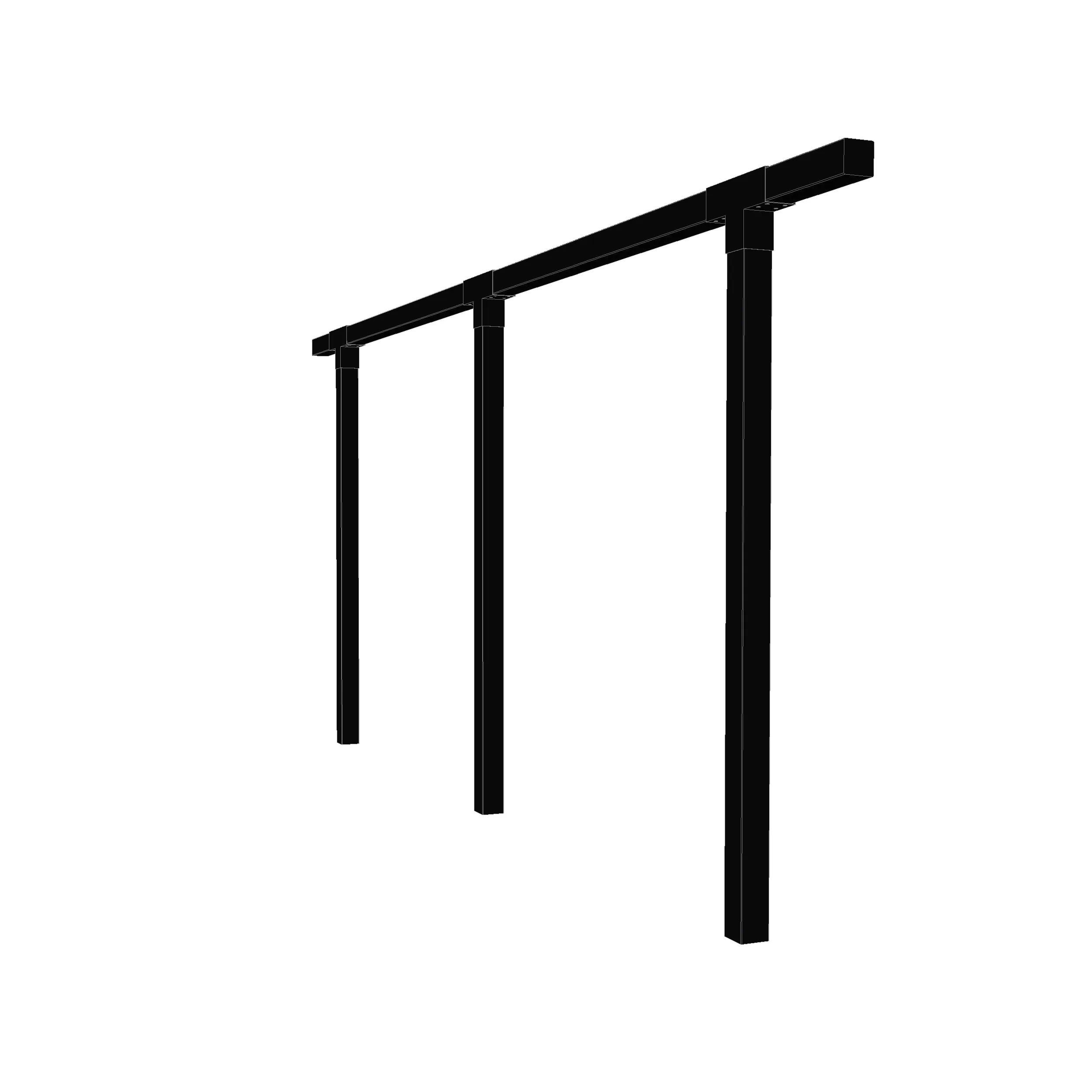 Pergola PLUS Cubic Enkel 2 Moduler Svart för Altan