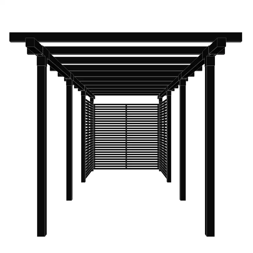 Pergola PLUS Cubic Dubbel 3 Moduler inkl. Tokyo Staket