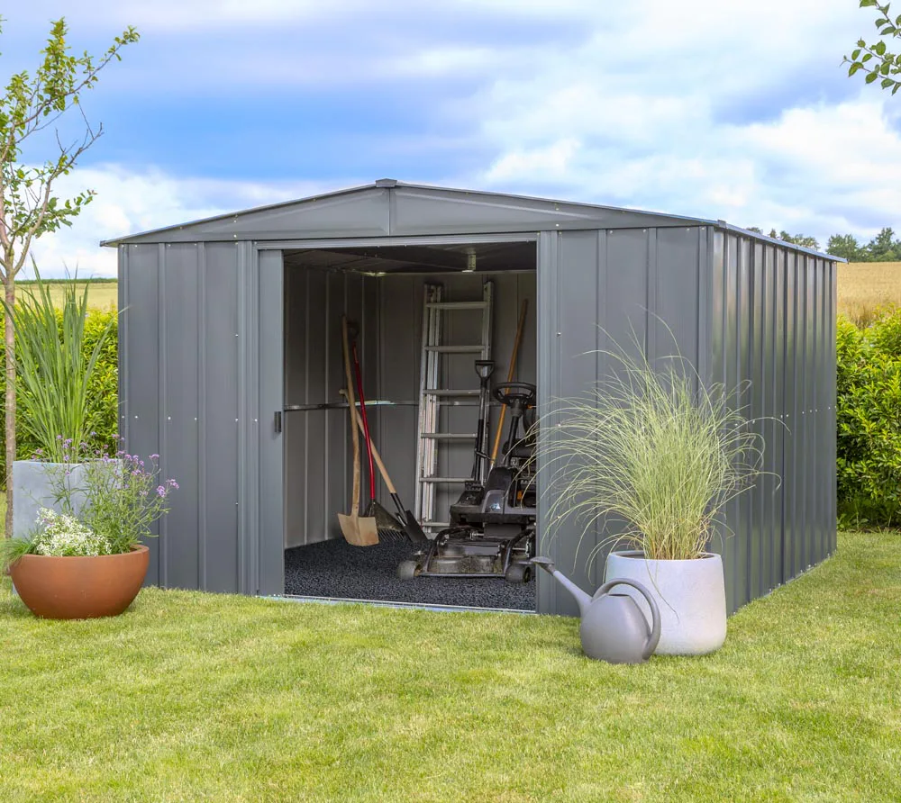 Förråd gop Trenix Antracit 8,5 kvm Redskapsbod Byggsats i Stål