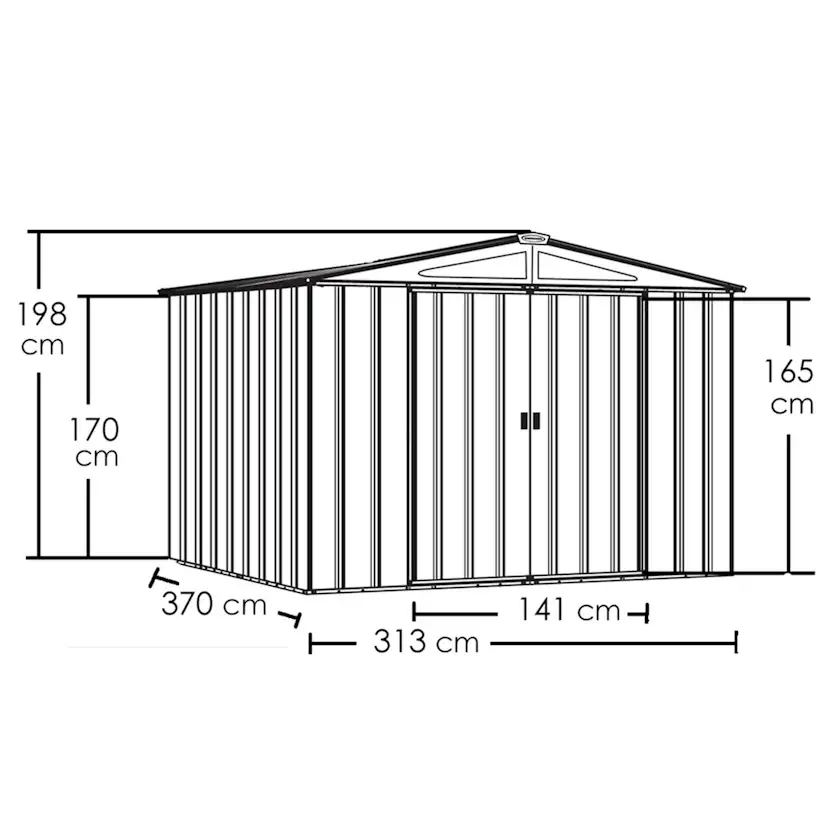Förråd gop Trenix Antracit 10,7 m² Redskapsbod Byggsats i Stål