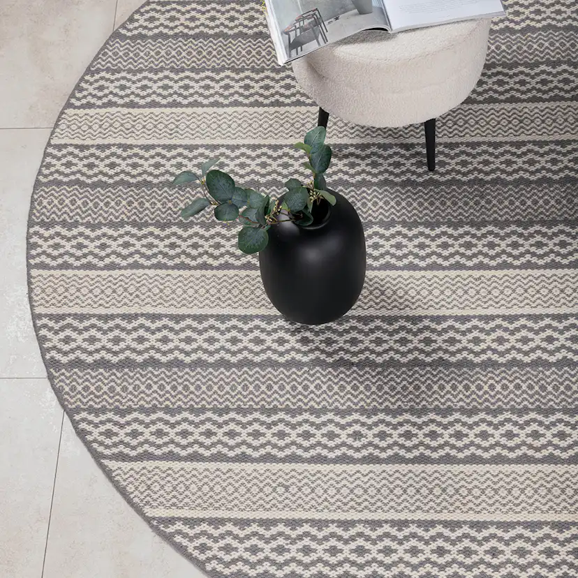 Handvävd Matta Venture Home Sishu Rund Ull