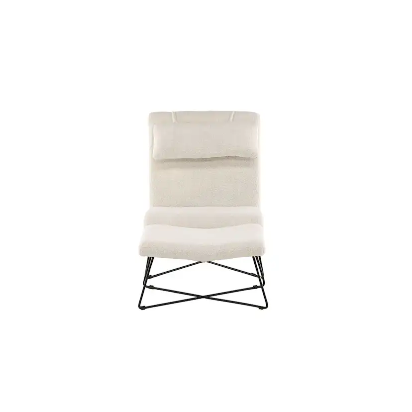 Fåtölj Venture Home Laconia Boucletyg Vit med Fotpall