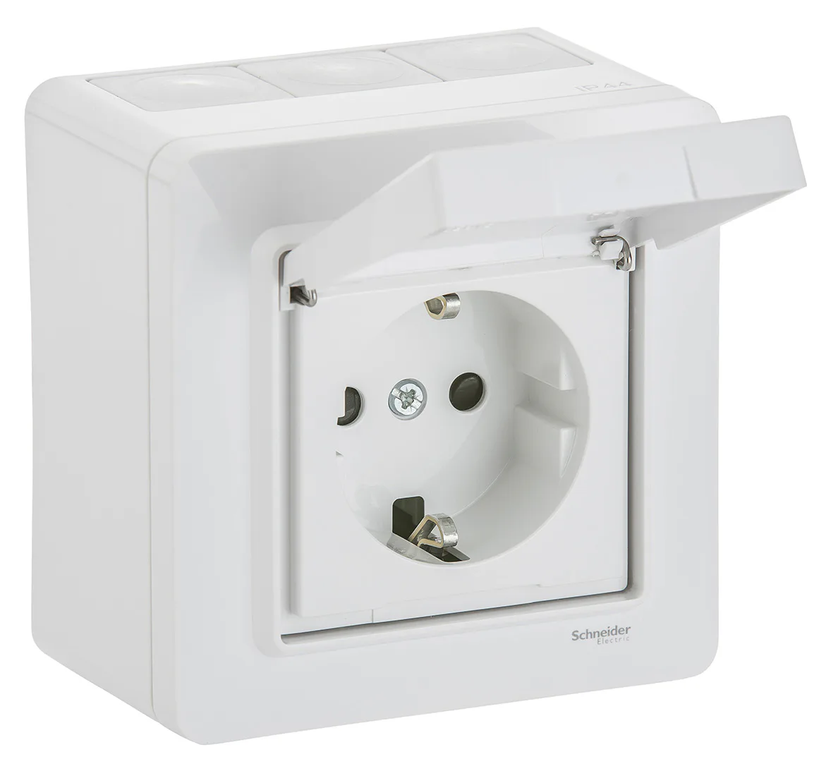 Vägguttag Schneider Electric Exxact med Lock