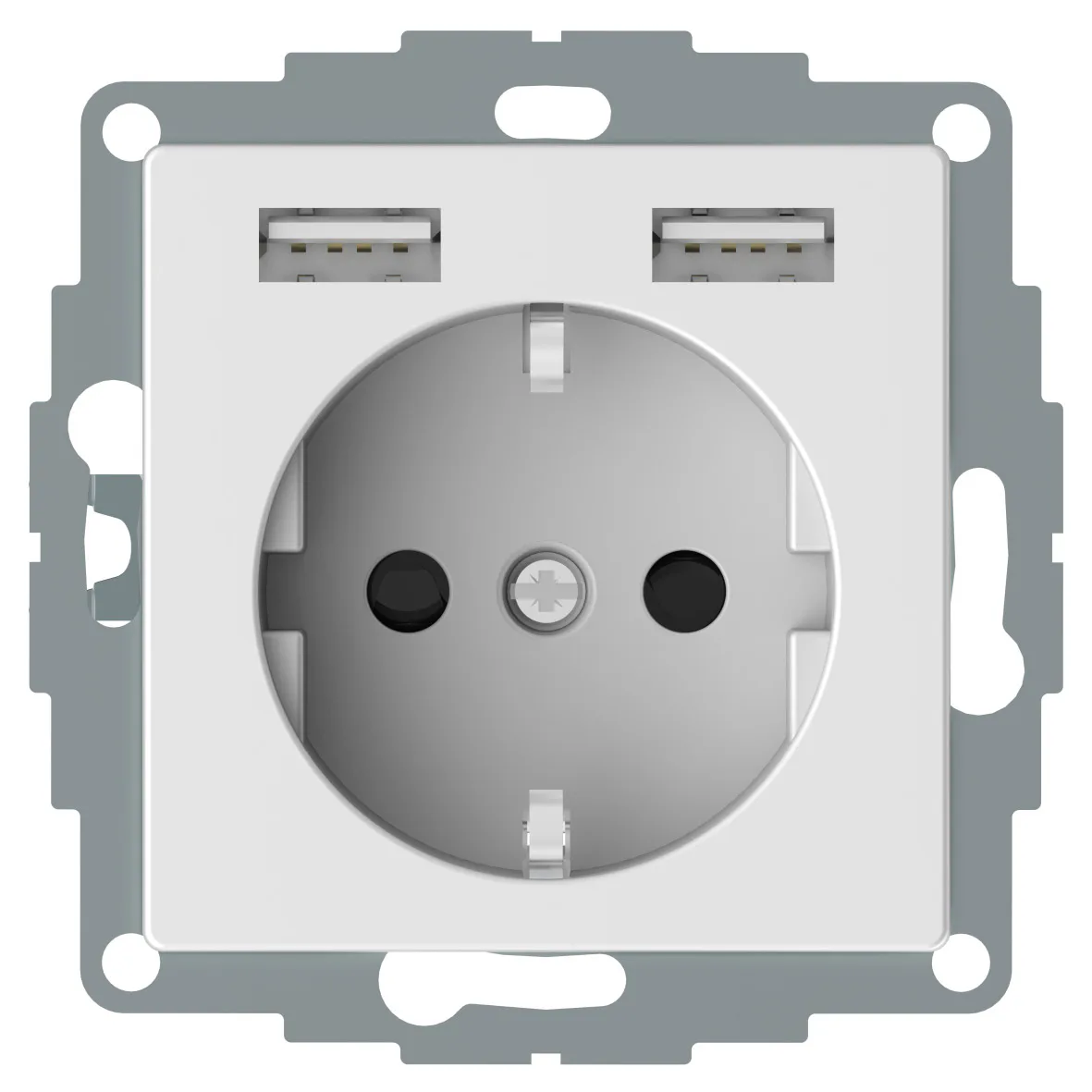 Vägguttag Schneider Electric Exxact 2xUSB