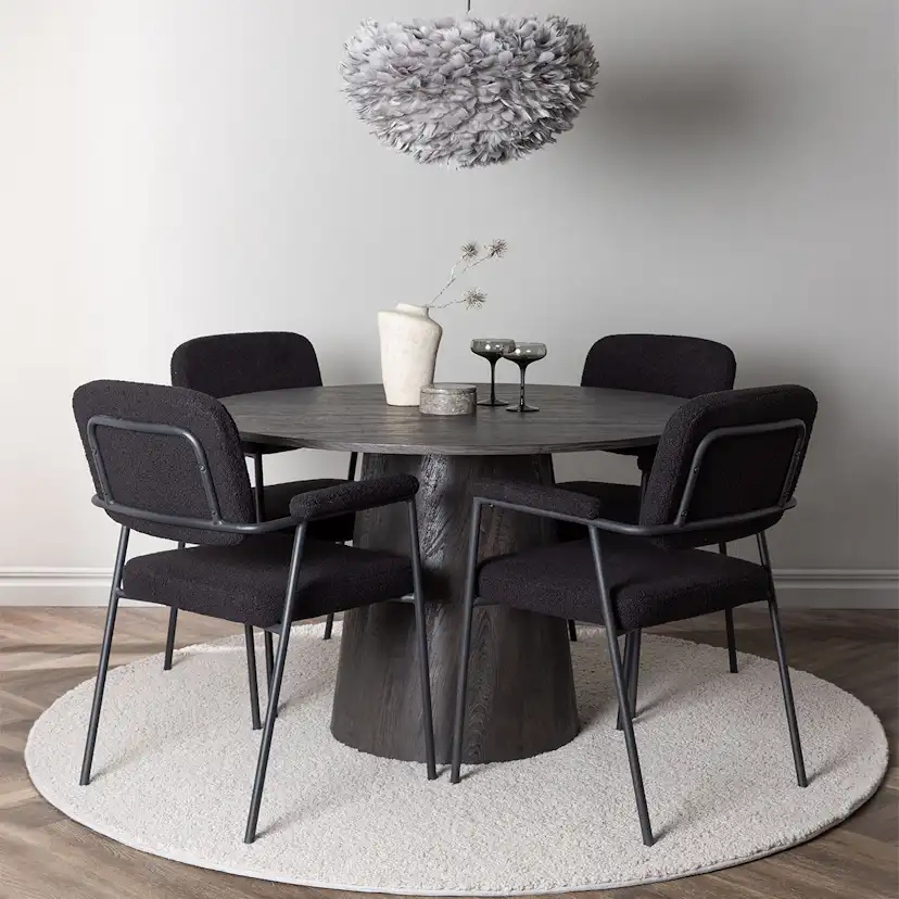 Matgrupp Venture Home Lanzo Ø120 cm med 4 st Yesterday stolar