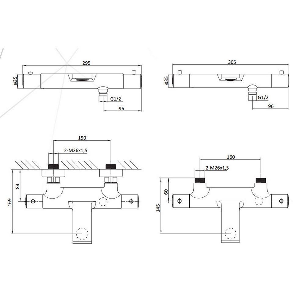 Duschset Bathlife Pärla/Dagg med Badkarsblandare