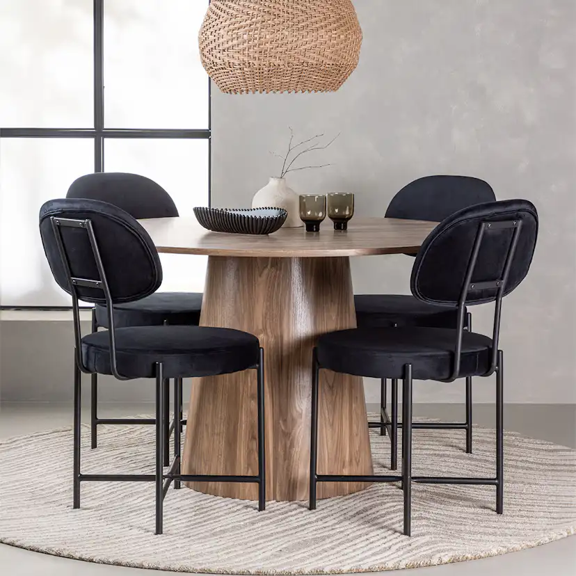 Matgrupp Venture Home Lanzo Runt Matbord Ø120 cm & 6 Stella Stolar