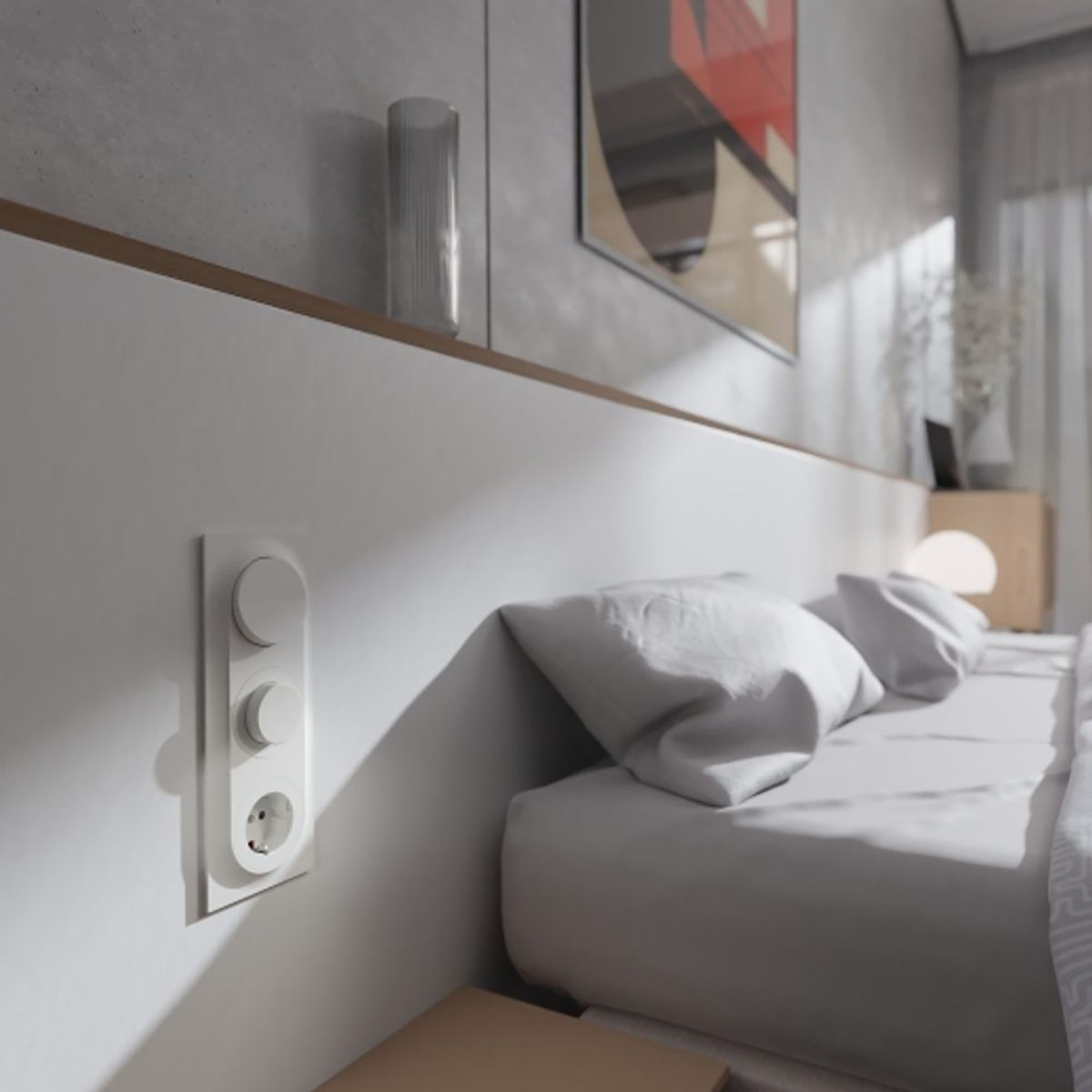 Ram för Strömbrytare Elko One 3-fack Plast