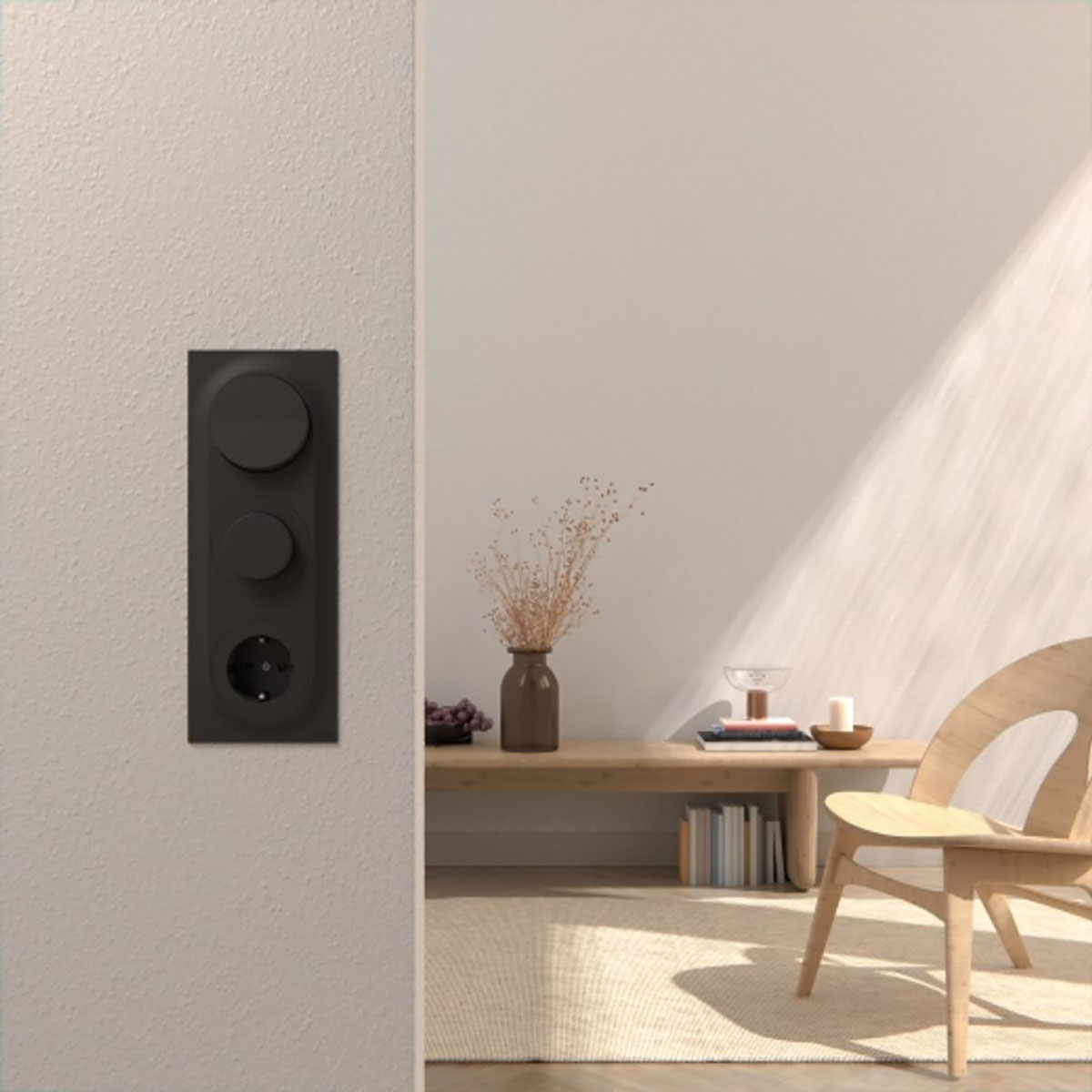 Ram för Strömbrytare Elko One 3-fack Plast