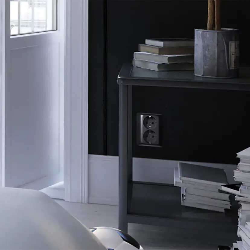 Vägguttag Elko 2-Vägs Infällt RS Svart