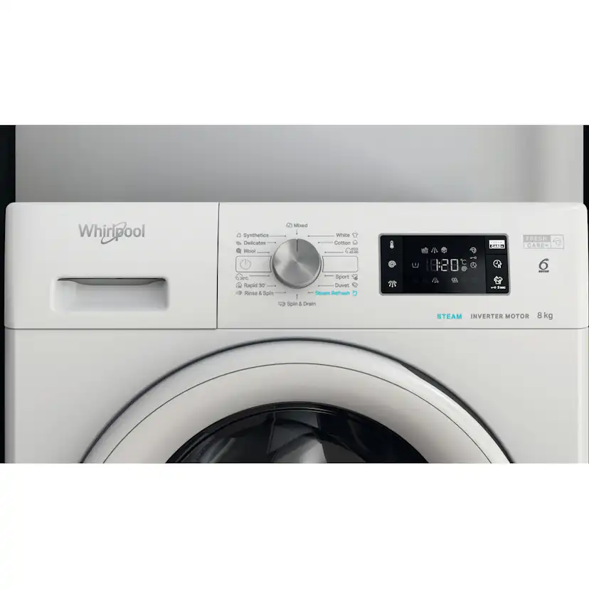 Frontmatad Tvättmaskin Whirlpool FFB 8458 WV EU 8kg Invertermotor FreshCare+