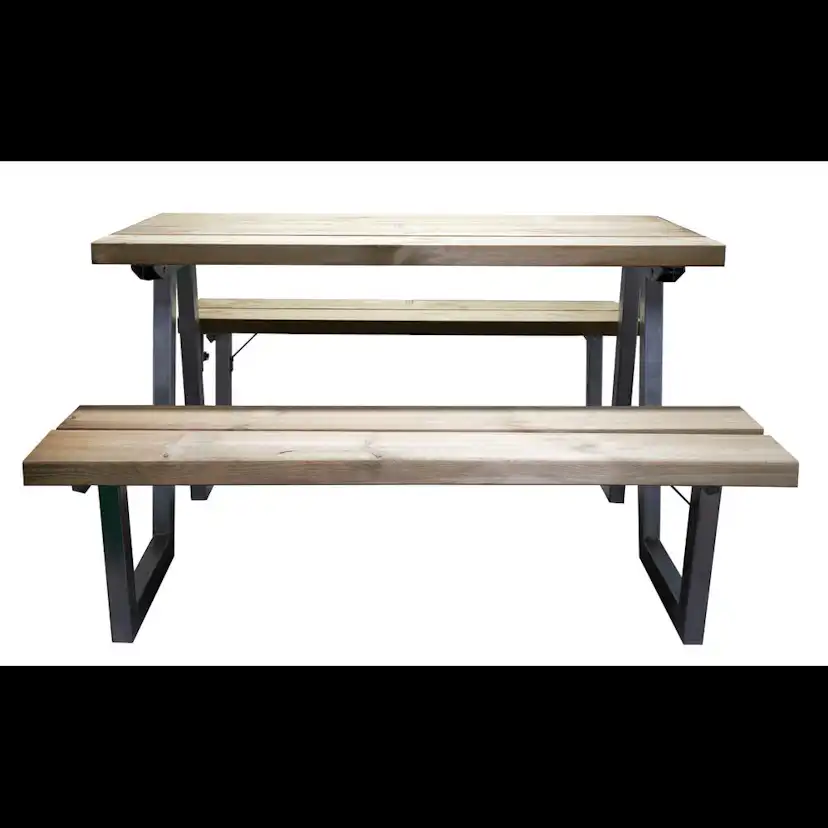 Trädgårdsbänk Skotte Garden Vila Svart Bänkbordsstativ för Utebänk