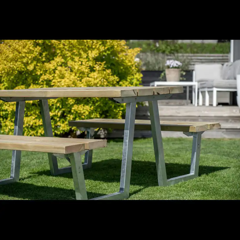 Trädgårdsbänk Skotte Garden Vila Svart Bänkbordsstativ för Utebänk