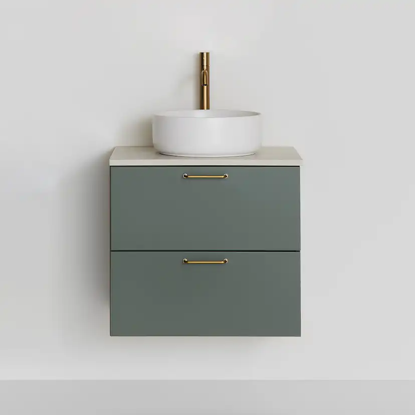 Tvättställsskåp Hafa Haze 2 Lådor med Bänkskiva och Handfat