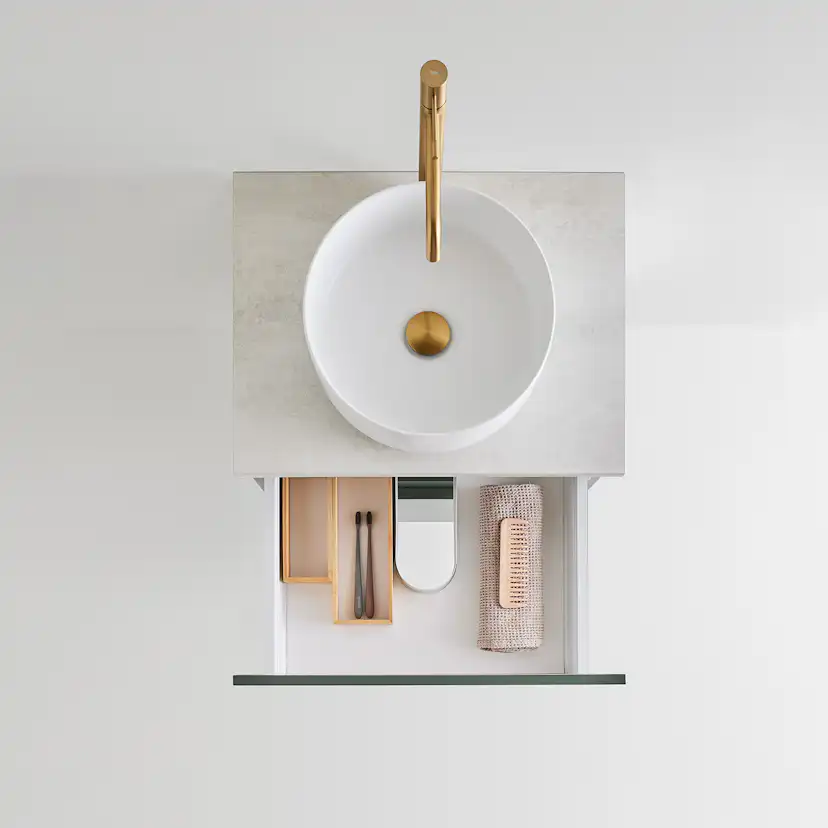 Tvättställsskåp Hafa Haze 2 Lådor med Bänkskiva och Handfat