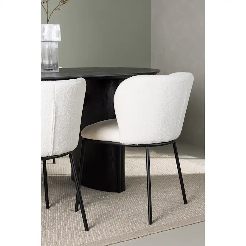 Matstol Venture Home Edina Vit Stol i Boucle 2 st