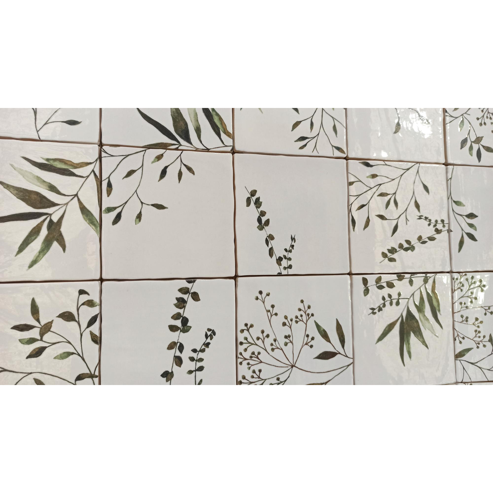 Kakel Lhådös Olivia dekor grön 15x15