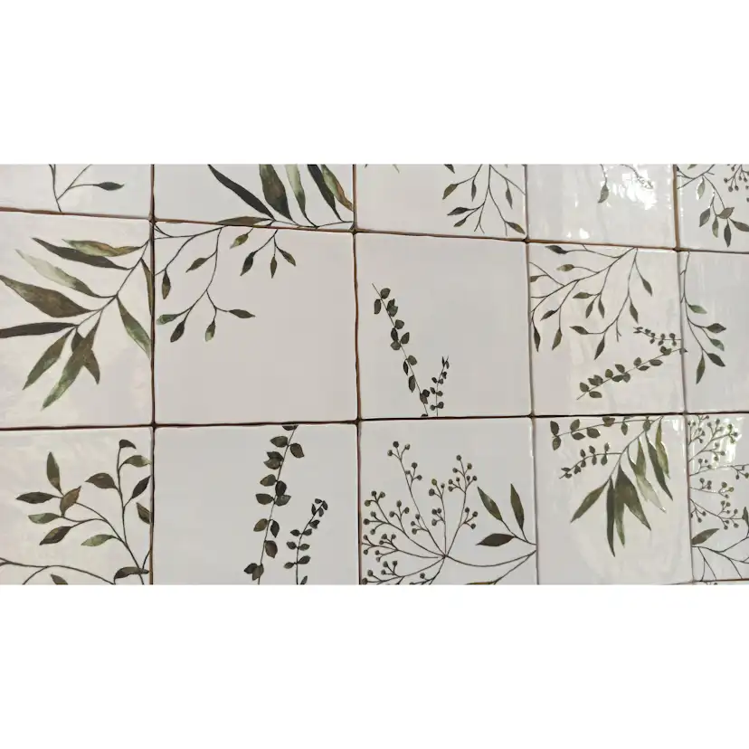 Kakel Lhådös Olivia dekor grön 15x15