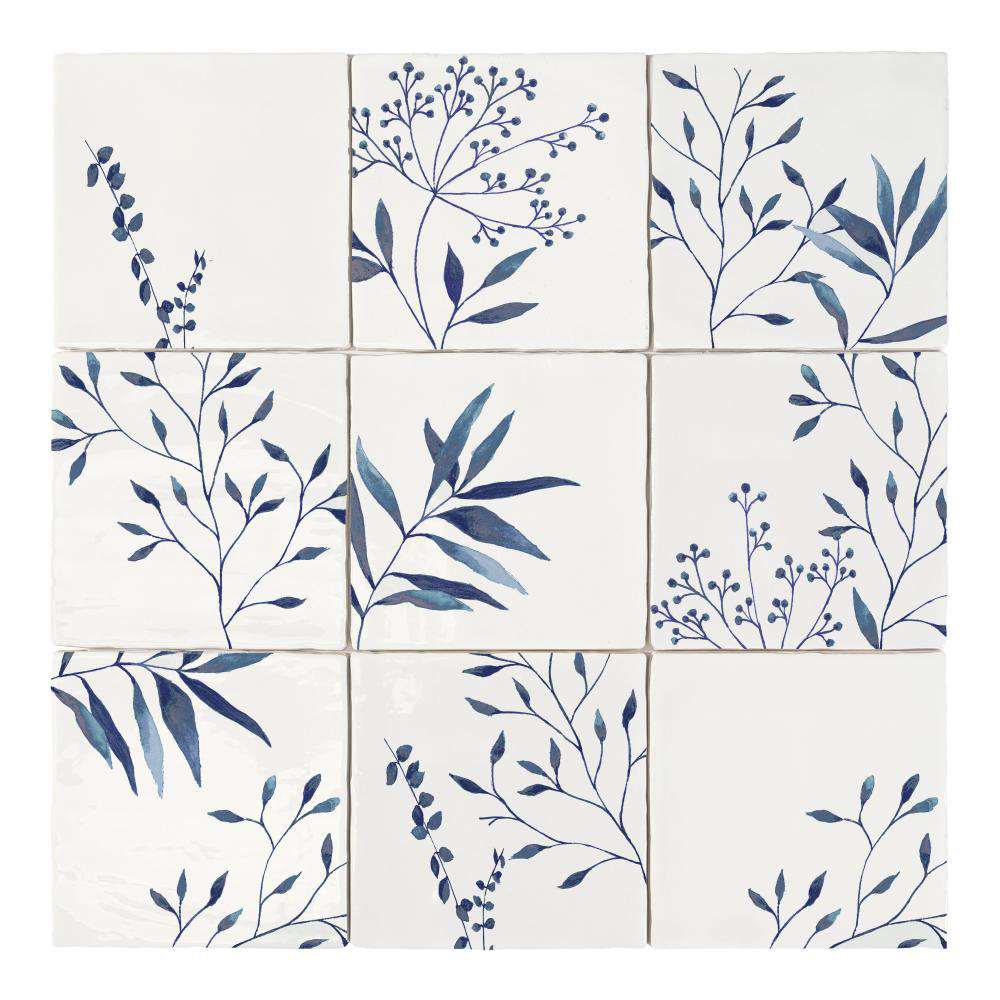 Kakel Lhådös Olivia dekor Blå 15x15