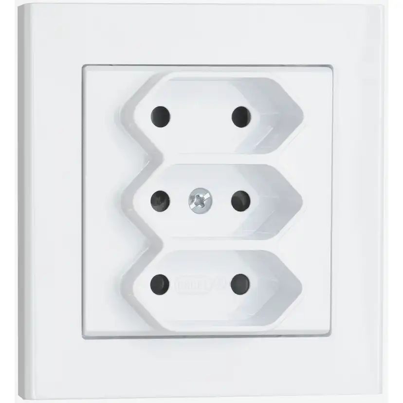 Vägguttag Malmbergs Optima 3-V Euro Vit med Skruvanslutning