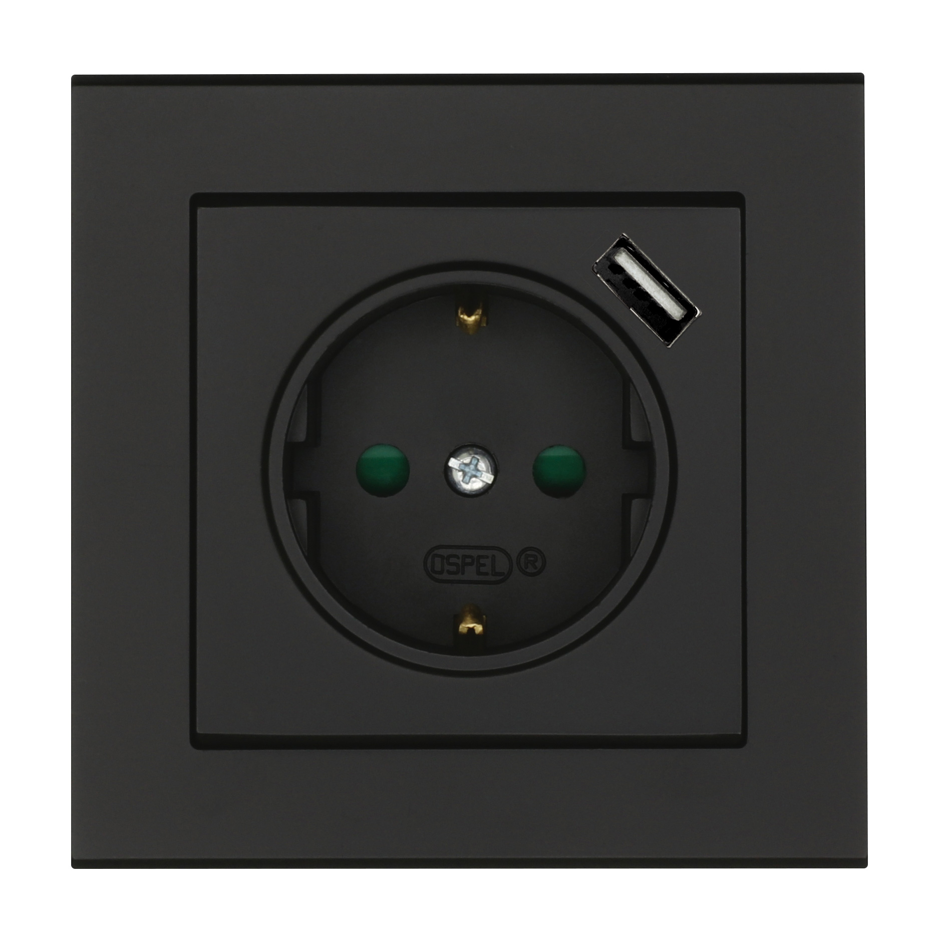 Vägguttag Malmbergs Optima 1-v + Usb