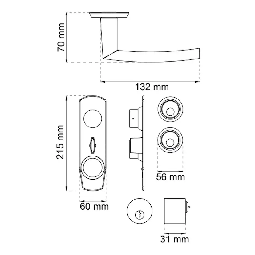 Beslagspaket Habo Säkra utan låskista 2-pack