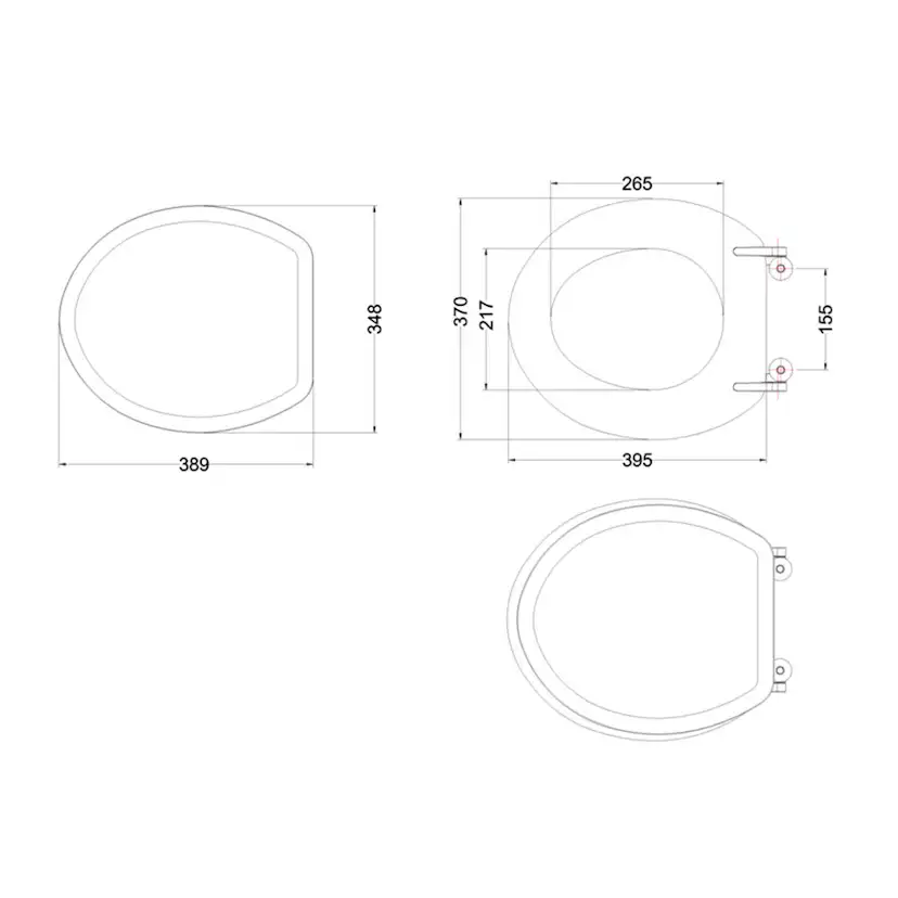 Toalettstol Burlington P5 Standard 520 mm med Mjukstängande Sits