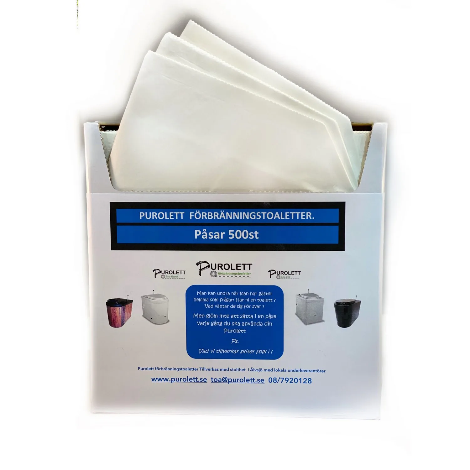 Påsar för Förbränningstoalett Purolett 500-pack
