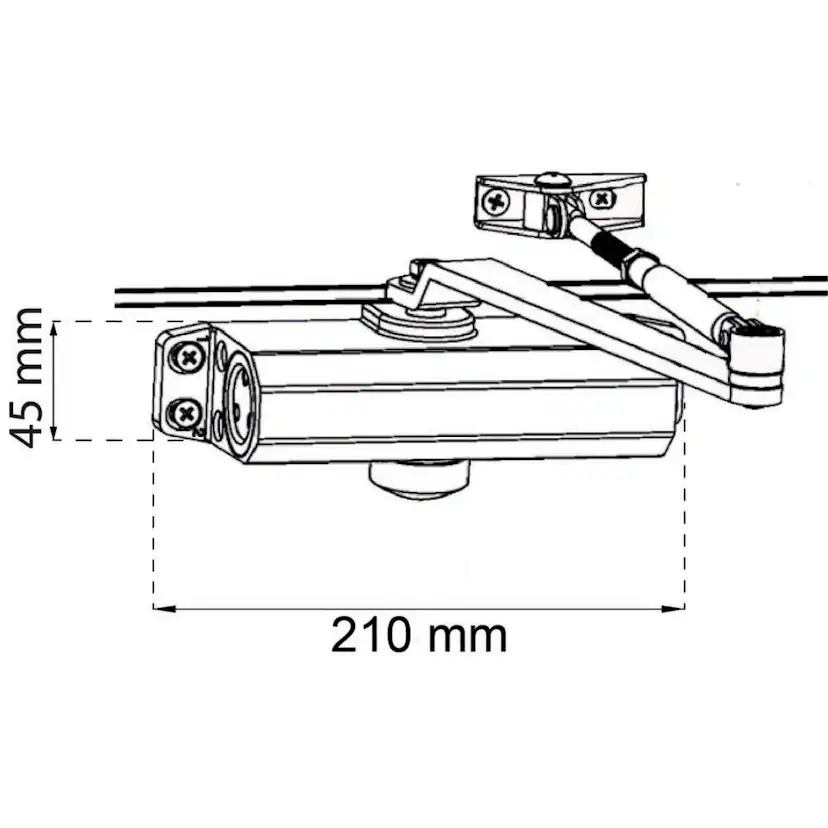 Dörrstängare Habo 400 Komplett Svart