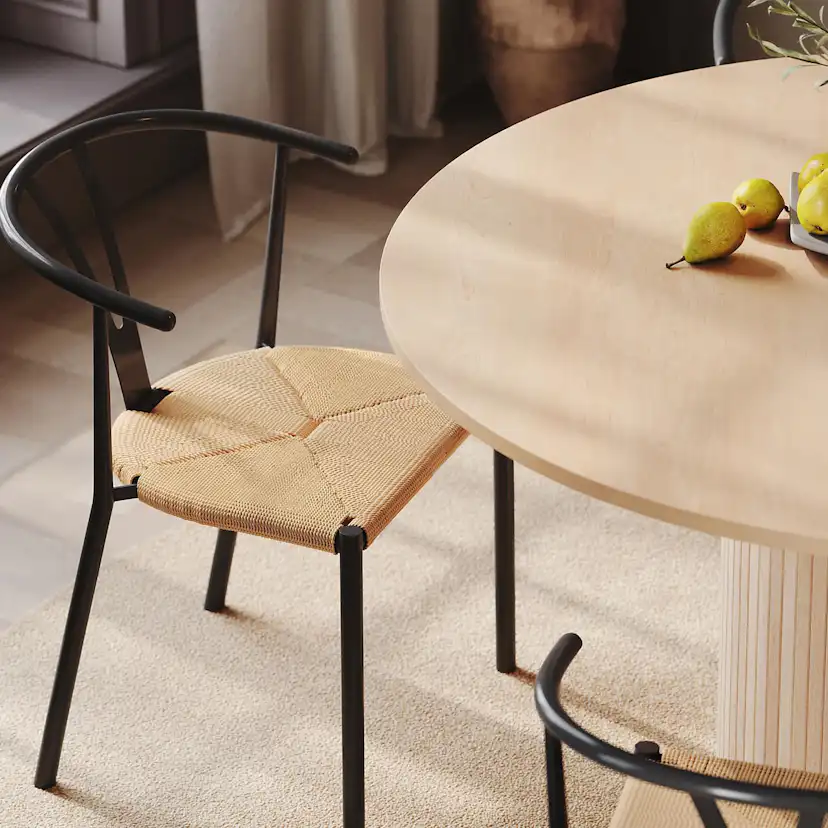 Matgrupp In Living Kopparbo Ø130 cm Med 4 st Elysia stolar