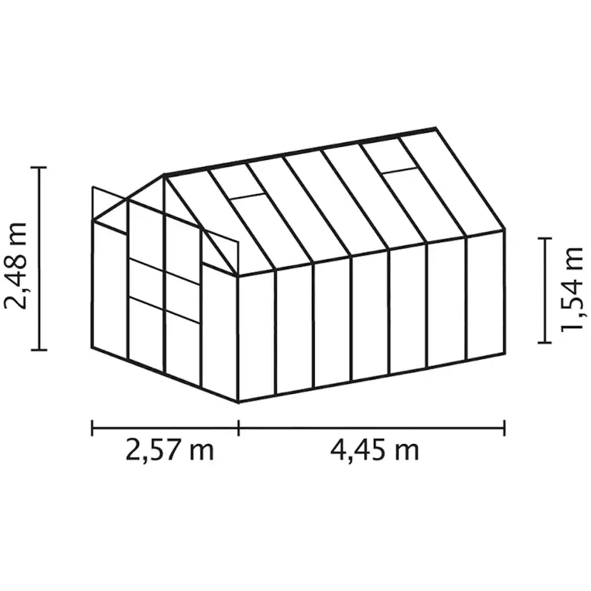 Växthus Vitavia Uranus 11,5 m2 med Sockel