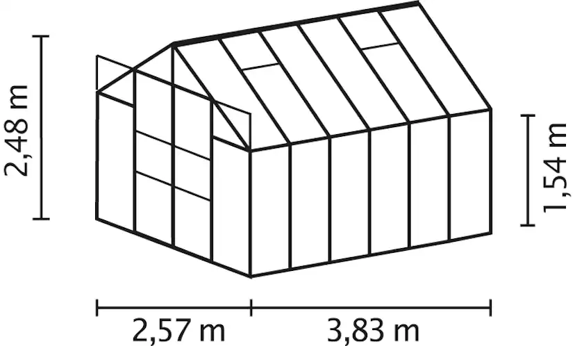 Växthus Vitavia Uranus 9,9 m2 med Sockel