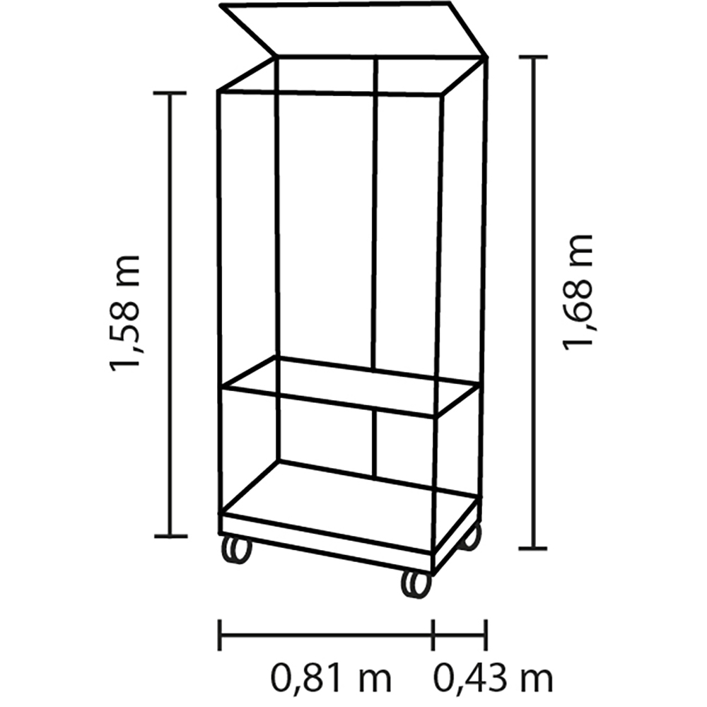 Växthus Vitavia Urban 0,35 m2 med Sockel på hjul