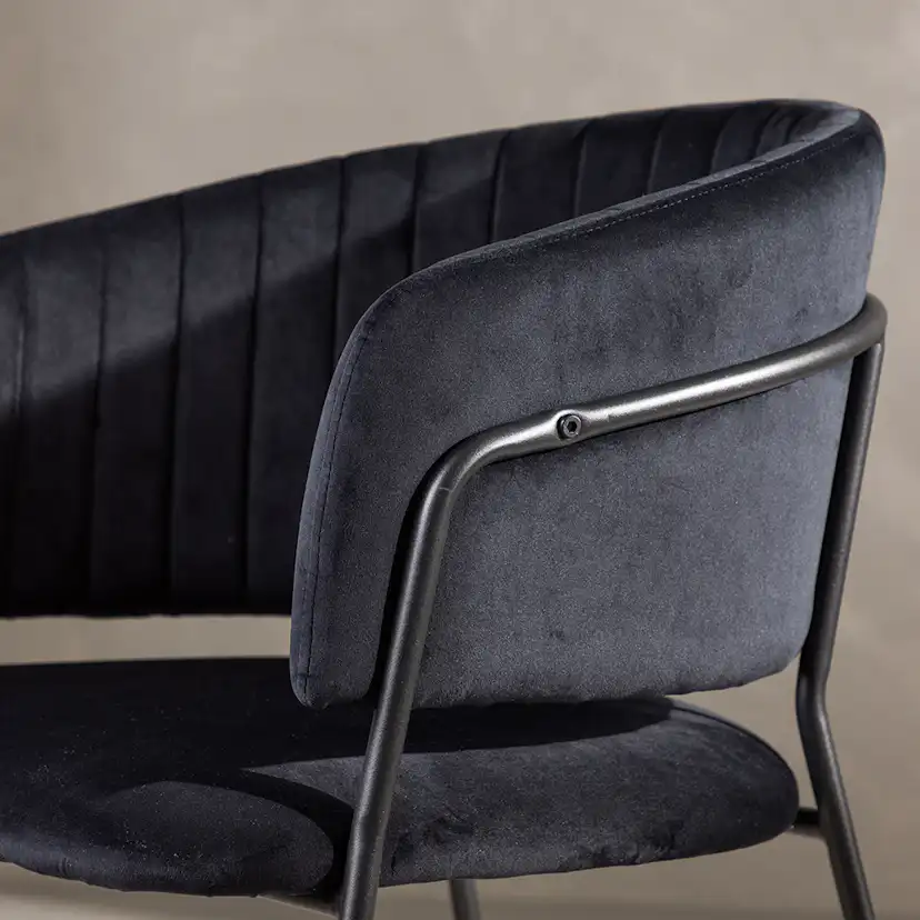 Matstol Selma Venture Home Svart Sammetsklädd Stol 2 st