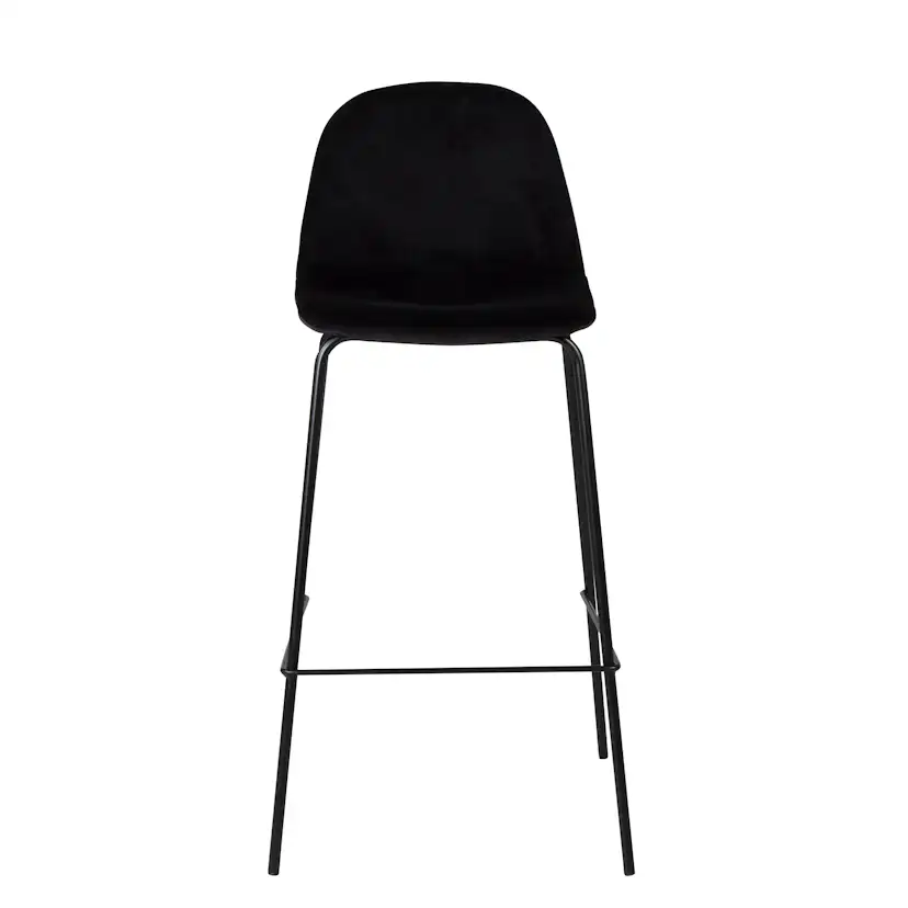 Barstol Venture Home Polar Svart Sammet/Metall med Ryggstöd 2 st