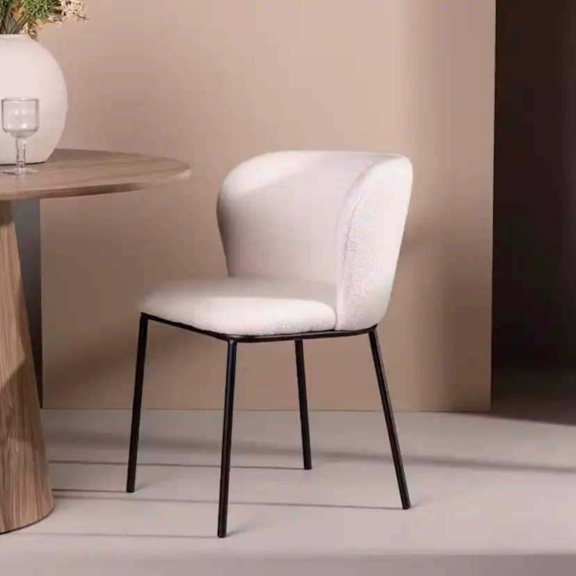 Matstol Venture Home Edina Vit Stol i Boucle 2 st