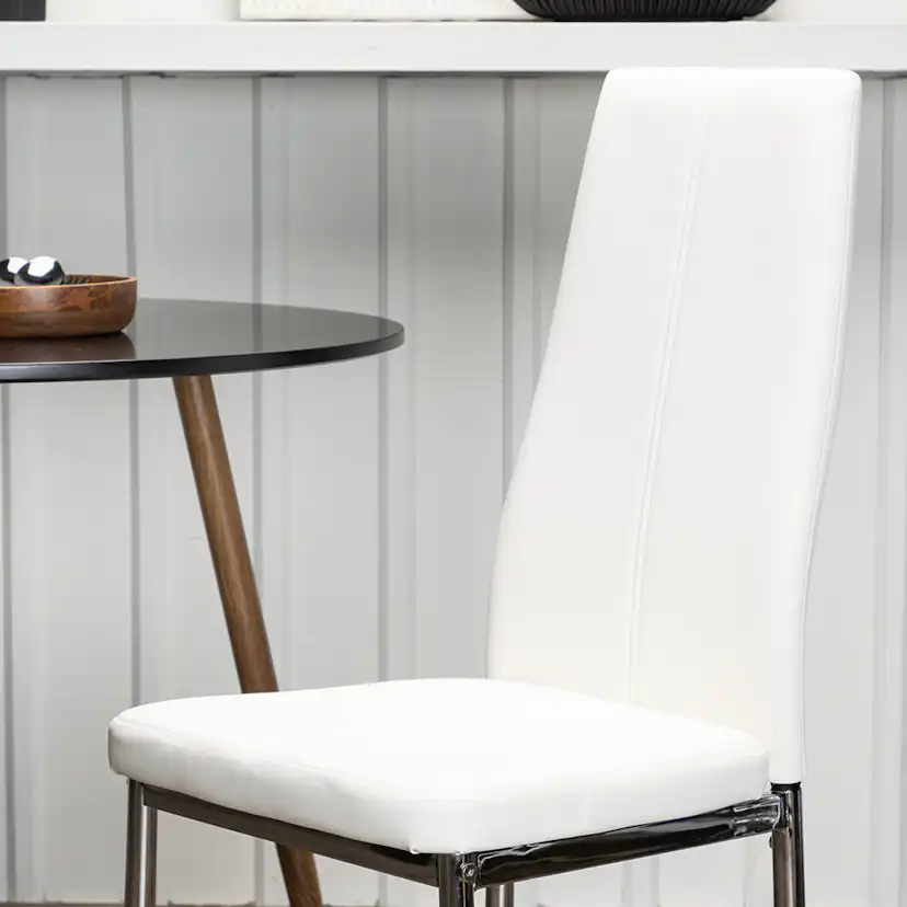 Matstol Venture Home Pastill Vit Stol i Konstläder 2 st