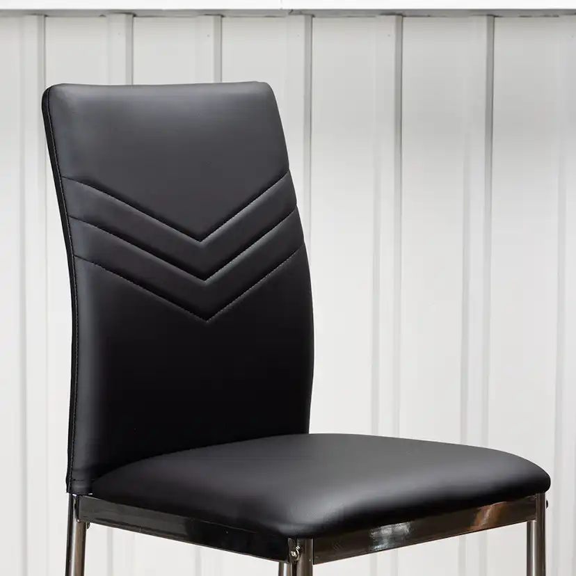 Matstol Venture Home Lily Svart Stol med Kromade Stålben 2 st