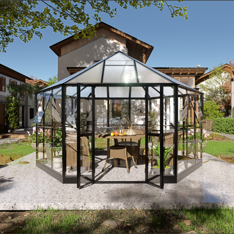 Växthus Lyfco Gazebo 12,7 m² Premium 4 mm Säkerhetsglas