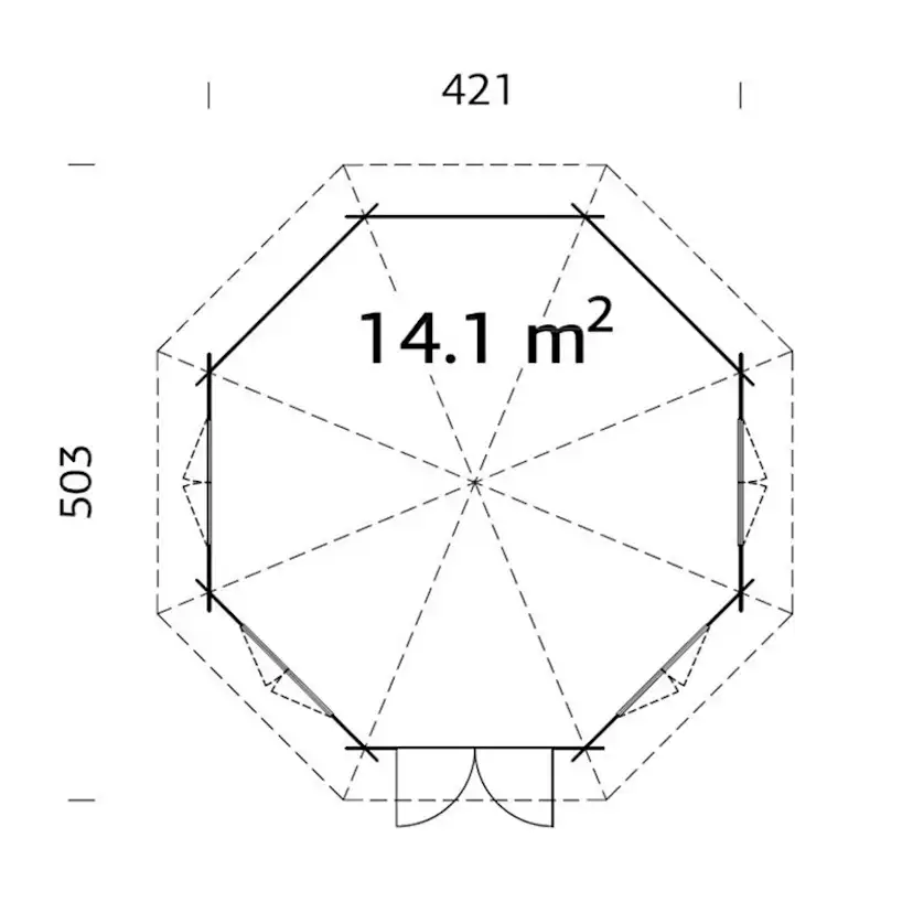 Lusthus Palmako Hanna 14,1 m2