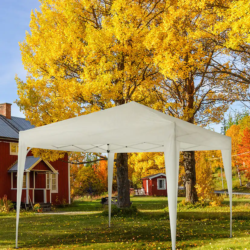 Partytält Landskap Skugga Ihopfällbart 3x3 m Vit - Metall/Polyester