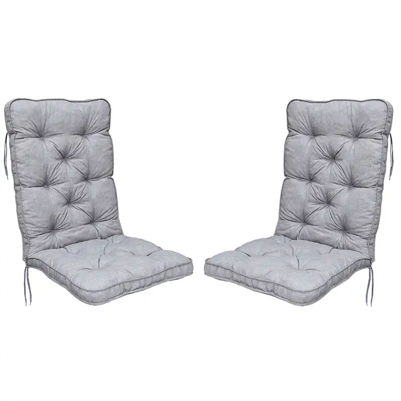 Sittdyna Baltic Garden Malmö Dynset till Trädgårdsfåtölj med Hög Rygg Grå