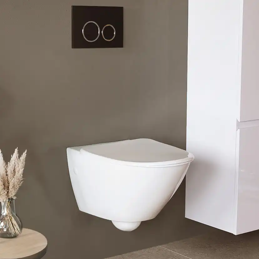 Toalettpaket Westerbergs Droppe med Fixtur och Svart Spolknapp