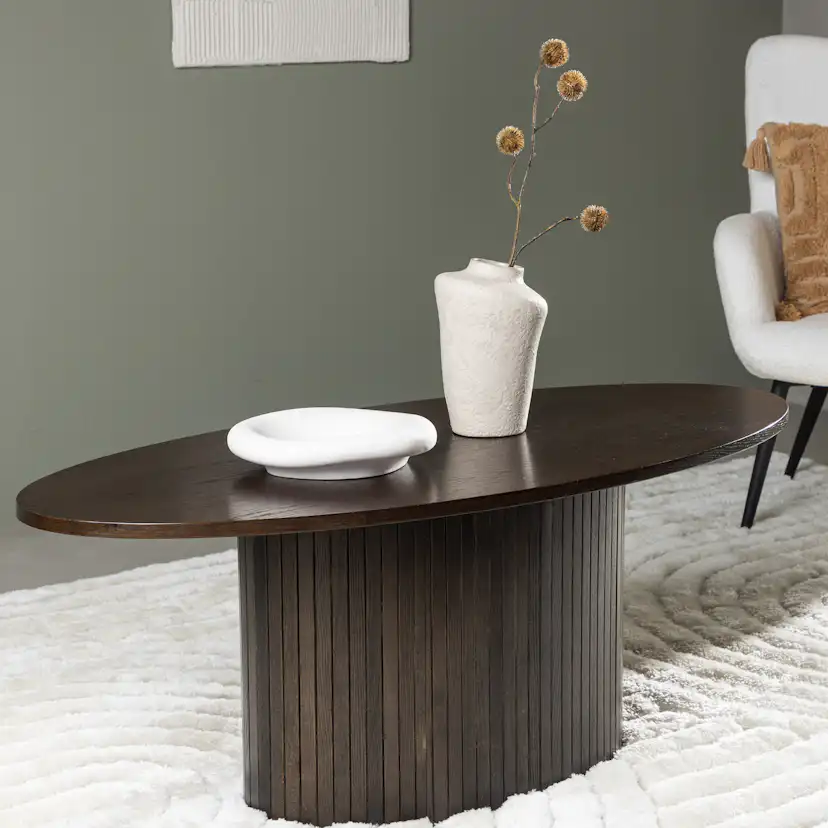 Soffbord Venture Home Bianca Mörkbrun Ovalt Vardagsrumsbord