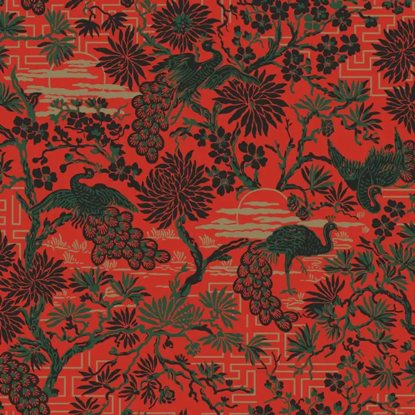 Mönstrad Tapet Duro Brunnsgatan Classic Paper Exotiska Motiv