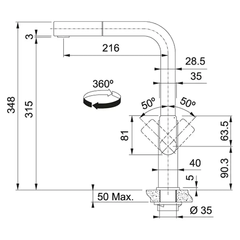 Köksblandare Franke Mythos Med Fast Pip och Laminar flow